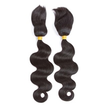 28 inches Weft 1B# Natural Black Braid In Bundles Body Wave 2PCS