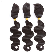 24 inches Weft 1B# Natural Black Braid In Bundles Body Wave 3PCS