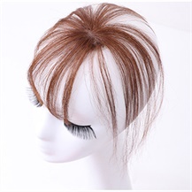 Light Brown One Clip on Hairpiece with 3D fringe Hair Topper For Woman
