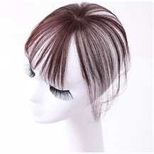 Medium Brown One Clip on Hairpiece with 3D fringe Hair Topper For Woman