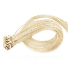 18 inches #60 White Blonde 25S 6D Human Hair Extensions