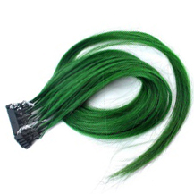 18 inches #GREEN  25S 6D Human Hair Extensions Straight