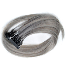 18 inches #Light Grey  25S 6D Human Hair Extensions Straight