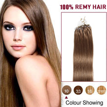 24"  Light Brown2(#10) Micro Loop Human Hair Extension