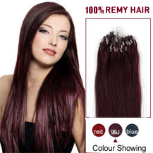 20 inches 99J 100S Micro Loop Human Hair Extensions