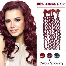 24 inches Bug 100S Curly Nail Tip Human Hair Extensions