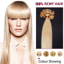 20 inches Bleach Blonde (#613) 100S Nail Tip Human Hair Extensions