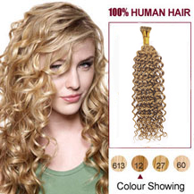 20 inches Golden Brown(#12) Nano Ring Curly Hair Extensions
