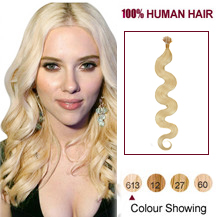 18" Bleach Blonde(#613) Nano Ring Wavy Hair Extensions