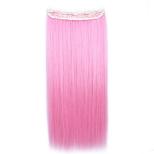 24 inches Ombre Colorful Clip in Hair Straight 5# Pink/Pink 1 Piece