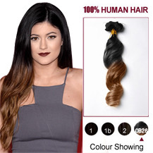20 inches Two Colors #1b And #30 Straight Ombre Indian Remy Clip In Hair Extensions