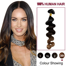 18 inches Three Colors #1b And #3 And #10 Wavy Ombre Indian Remy Clip In Hair Extensions