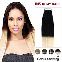 22 inches Ombre (#1/613) Tape In Human Hair Extensions