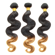 3 set bundle #1B/27 Ombre Body Wave Indian Remy Hair Wefts 22/24/26 Inches