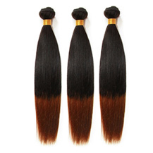 3 set bundle #1B/30 Ombre Straight Indian Remy Hair Wefts 24/26/28 Inches