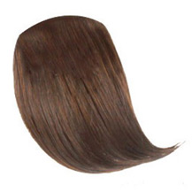 Lovely Double Buckle-style Oblique Bang Deep Chestnut Brown 1 Piece