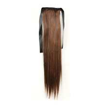 14 Inches Human Hair Bundled Long Straight Ponytail Flax Yellow 1 Piece