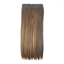 24 inches Brown Blonde(#4/27) One Piece Clip In Synthetic Hair Extensions