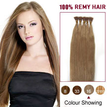 18 inches Golden Blonde (#16) 100S Stick Tip Human Hair Extensions