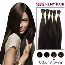 24 inches Dark Brown (#2) 50S Stick Tip Human Hair Extensions