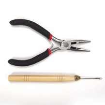 A Straight Plier and A Needle for Human Hair Extensions
