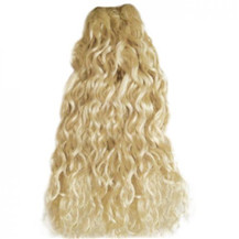 14 inches White Blonde (#60) Curly Indian Remy Hair Wefts