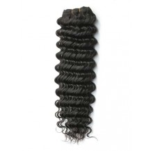 14 inches Natural Black (#1b) Deep Wave Indian Remy Hair Wefts