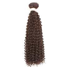 8 inches Medium Brown #4 Kinky Curly Brazilian Virgin Hair Wefts