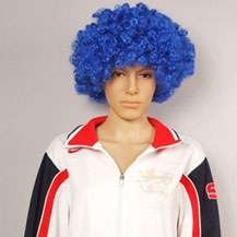 Fashionable Wig For Sports Curly Blue